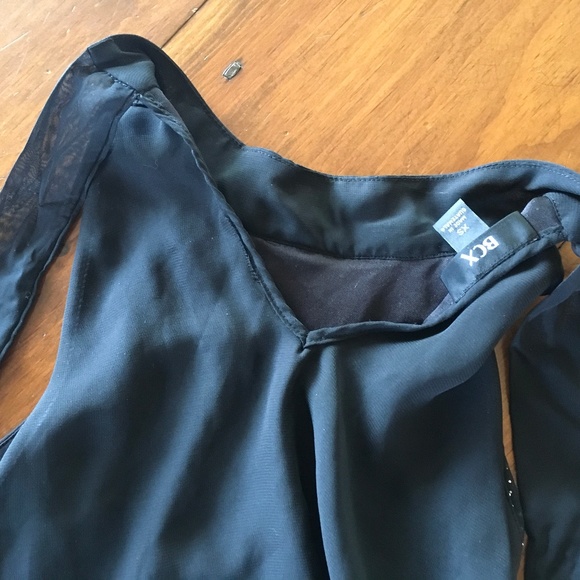 BCX Women's Halter Neck Black Sequin Sleeveless Evening Top Blouse - Size XS - Picture 4 of 6